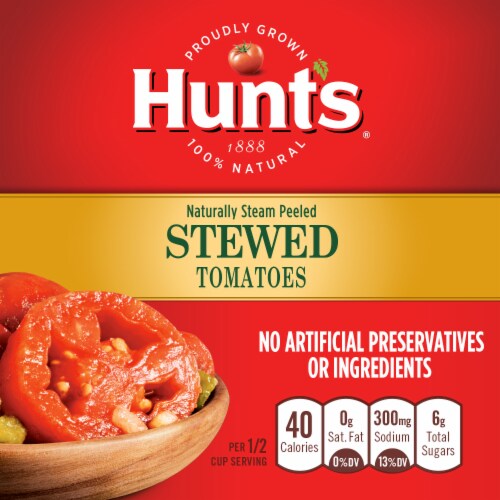 Hunt's Stewed Tomatoes Perspective: left
