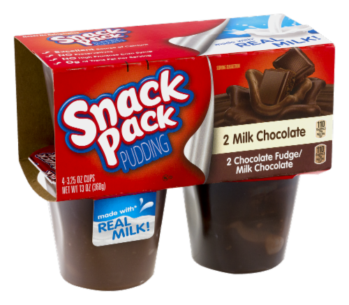 Snack Pack Milk Chocolate Variety Pudding Perspective: left