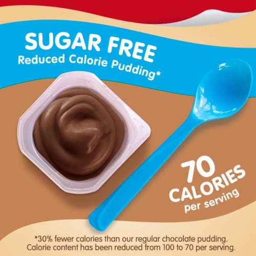 Snack Pack Sugar Free Chocolate Flavored Pudding Cups Perspective: left