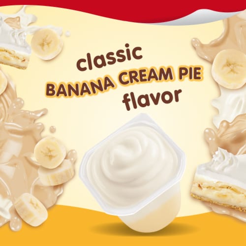 Snack Pack Banana Cream Pie Flavored Pudding Cups Perspective: left
