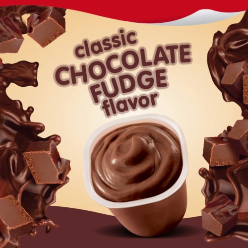 Snack Pack Chocolate Fudge Flavored Pudding Cups Perspective: left