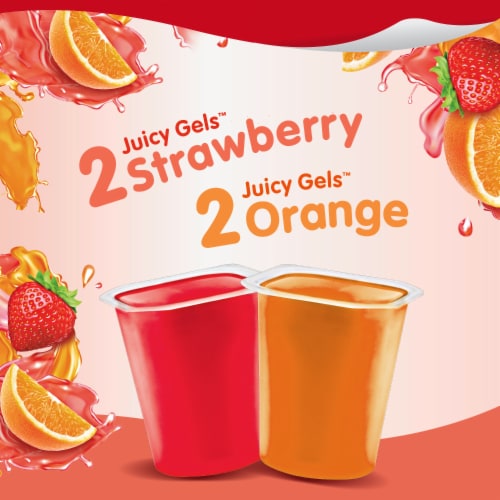 Snack Pack Strawberry Orange Gelatin 4 Count Perspective: left