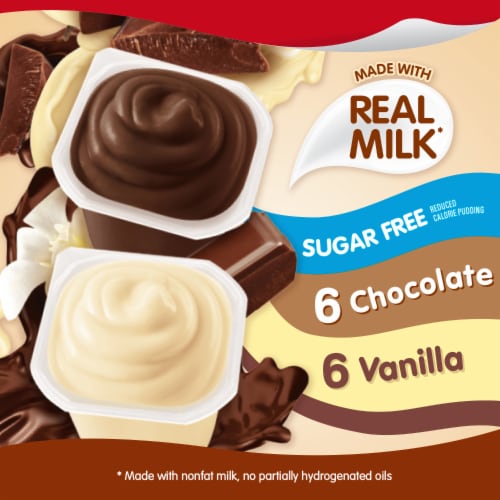 Snack Pack Sugar Free Vanilla & Chocolate Pudding Perspective: left
