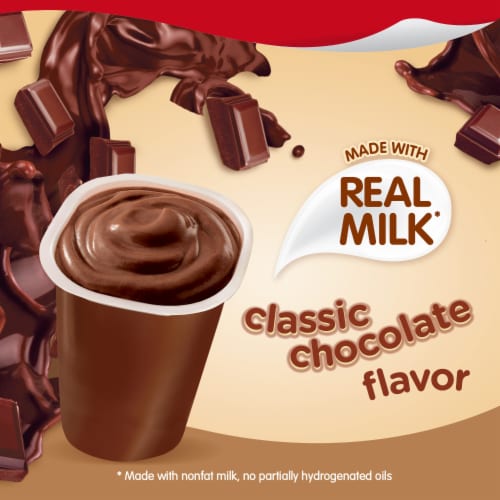 Snack Pack Chocolate Flavored Pudding Cups Perspective: left