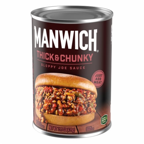 Manwich Sloppy Joe Sauce Thick And Chunky Canned Sauce Perspective: left