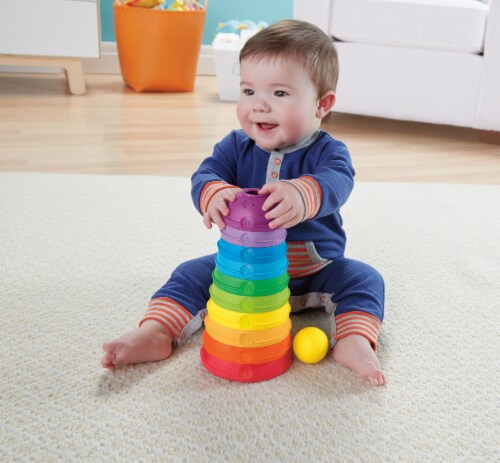 Fisher-Price® Brilliant Basics Stack and Roll Cups Toy Perspective: left