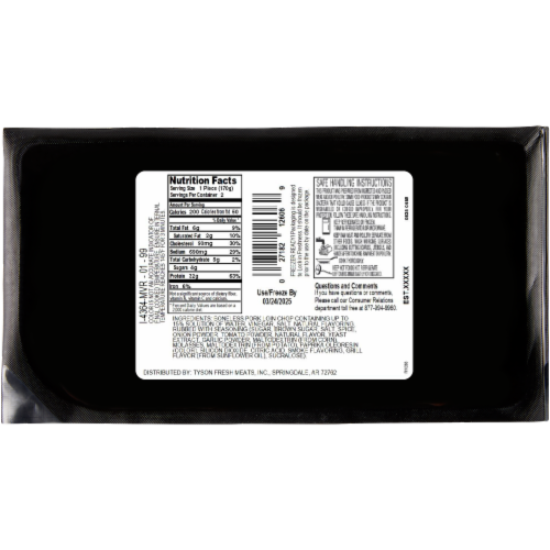 Tyson® Pork Chops Sweet & Smoky BBQ Freshly Seasoned Boneless Ready to Cook Perspective: left