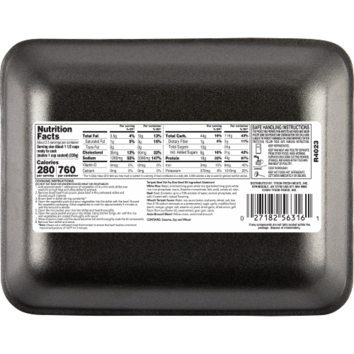 Tyson® Teriyaki Style Beef Stir Fry Skillet Kit with Rice Vegetables & Sauce Packet Perspective: left