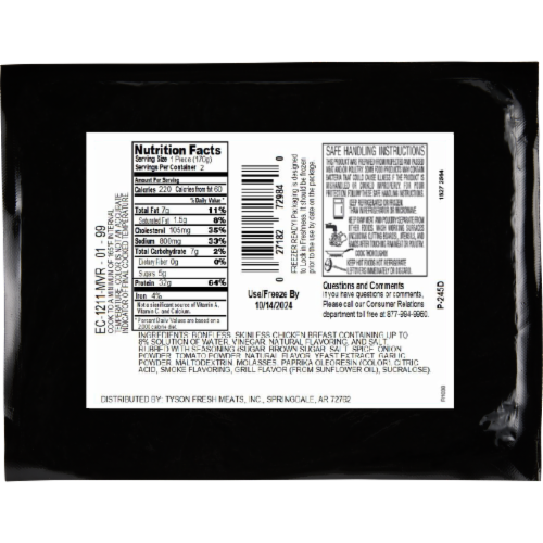 Tyson® Chicken Breast Filets Sweet & Smokey BBQ Freshly Seasoned Boneless Skinless Ready to Cook Perspective: left