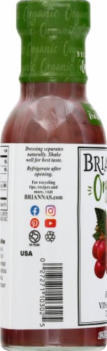 Brianna's Organic Red Wine Vinaigrette Dressing Perspective: left