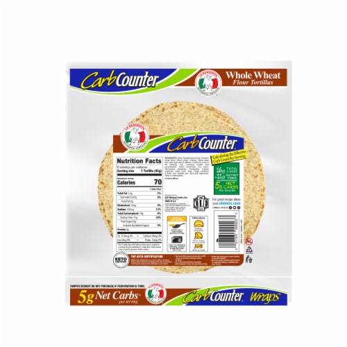 La Banderita Carb Counter Keto Certified Flour Tortillas, Whole Wheat Perspective: left