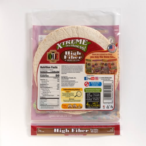 Olé Xtreme High Fiber Soft Taco Keto Certified Tortillas Perspective: left