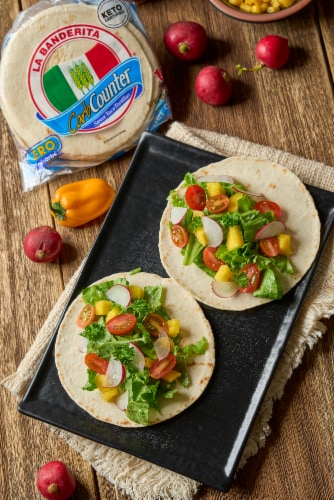 La Banderita Carb Counter Keto Certified Street Taco Flour Tortillas Perspective: left