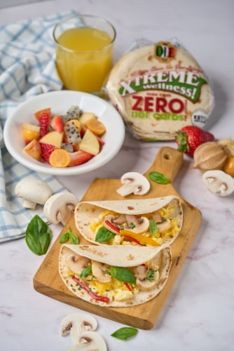Olé Xtreme Zero Net Carbs High Fiber Street Taco Keto Certified Tortillas Perspective: left