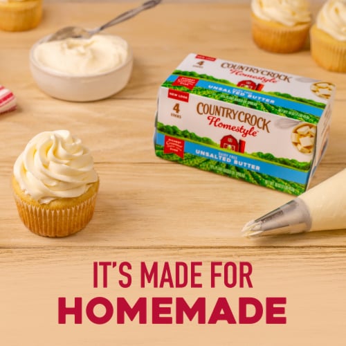 Country Crock Homestyle Dairy Free Butter Unsalted Sticks Perspective: left