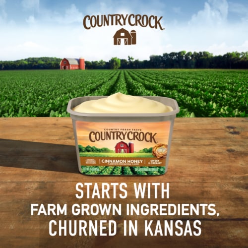 Country Crock Cinnamon Honey Spread Tub Perspective: left