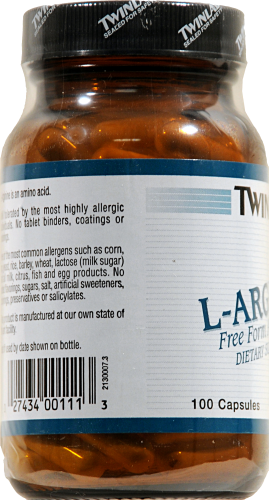 Twinlab L-Arginine Dietary Supplement Perspective: left