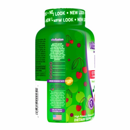 Vitafusion™ Extra Strength Cherry B12 Gummies 3000mcg Perspective: left