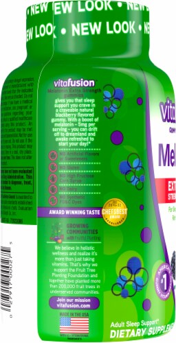 Vitafusion™ Natural Blackberry Extra Strength Melatonin Gummy Supplement Perspective: left