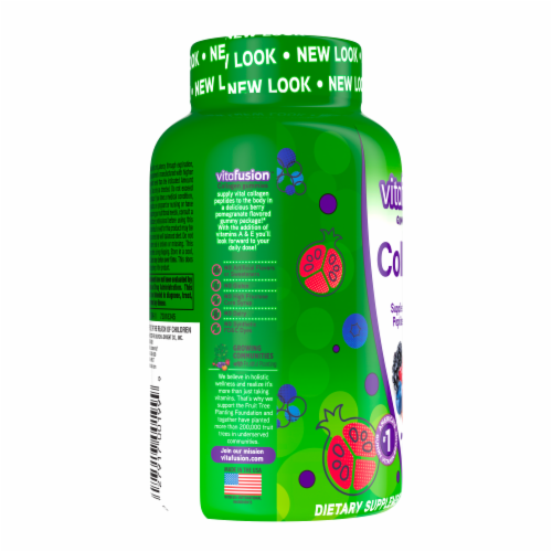 Vitafusion™ Natural Berry Pomegranate Flavor Collagen Gummy Vitamins Perspective: left
