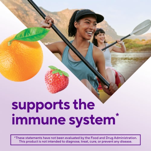 Vitafusion™ Power Zinc Natural Strawberry Tangerine Dietary Supplement Gummies Perspective: left