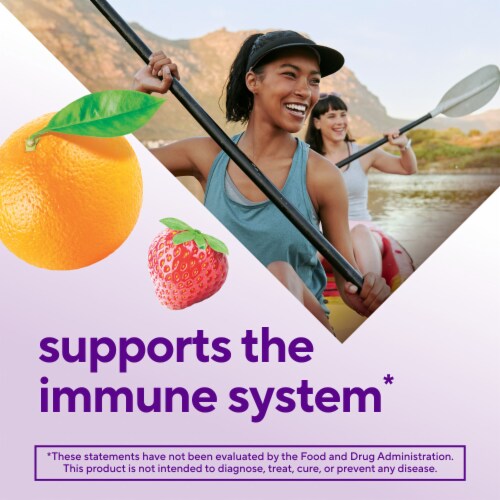 vitafusion Power Zinc Strawberry Tangerine Flavored Gummy Vitamin Immune Support Supplement Perspective: left