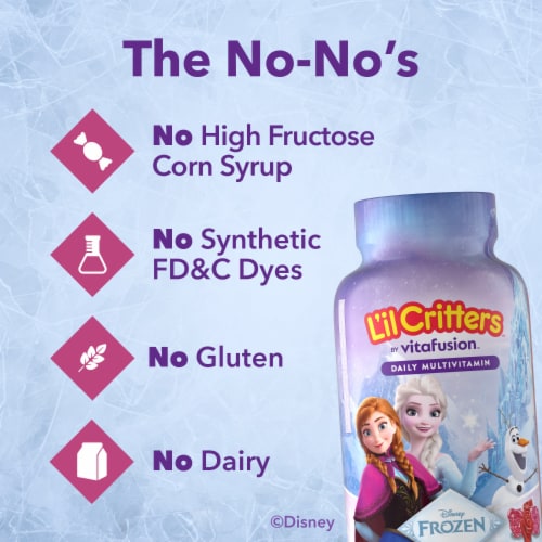 L'il Critters Frozen Berry Flavored Kids Multivitamin Gummies Perspective: left