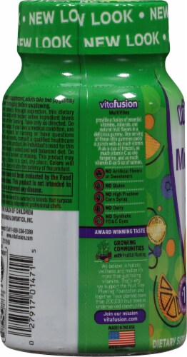 Vitafusion MultiVites Adult Complete Assorted Fruit Multivitamin Gummies Perspective: left
