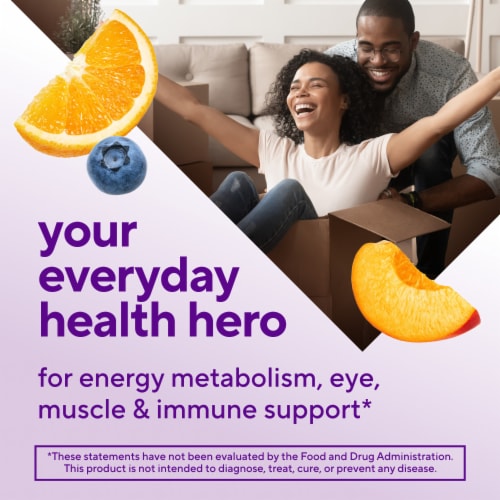 Vitafusion™ MultiVites Natural Berry Peach & Orange Flavor Multivitamin Gummies Perspective: left