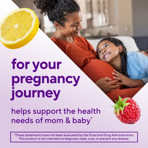 vitafusion PreNatal Raspberry Lemonade Flavored Gummy Vitamin Pregnancy Multivitamin Perspective: left