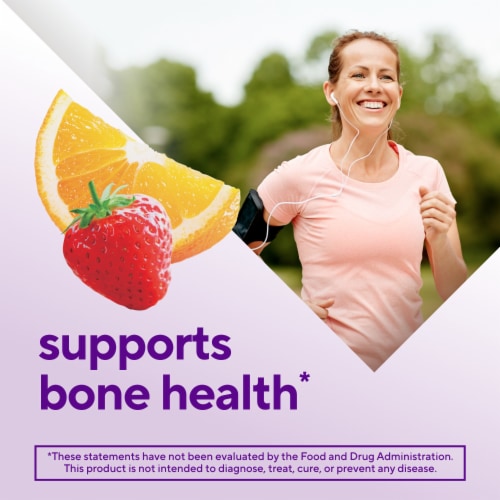 vitafusion Calcium Fruit & Cream Flavored Supplement Chewable Gummy Vitamin Bone Health Support Perspective: left