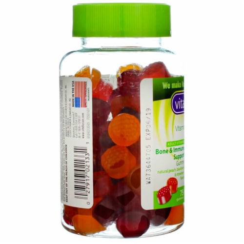 Vitafusion Vitamin D3 Gummy Vitamins Dietary Supplement, Peach/Blackberry/Strawberry, 75 Ct Perspective: left