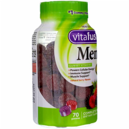 Vitafusion Men's Complete Multivitamin Gummies, Natural Berry, 70 Ct Perspective: left