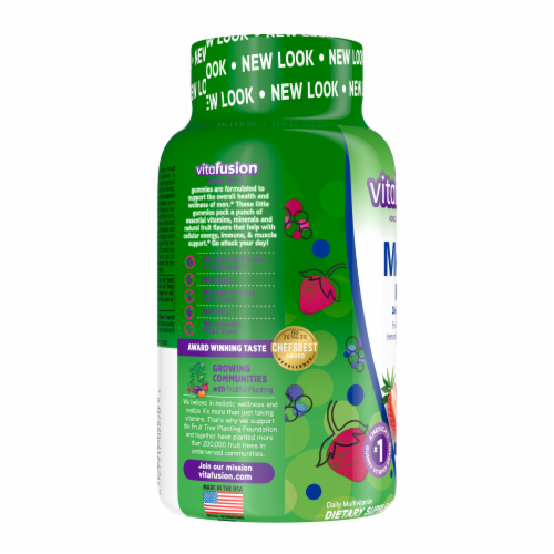 Vitafusion™ Natural Berry Flavored Men's Multivitamin Gummies Perspective: left
