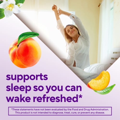 vitafusion Sugar Free Melatonin Peach & White Tea Flavored Sleep Support Gummy Supplement 3mg Perspective: left