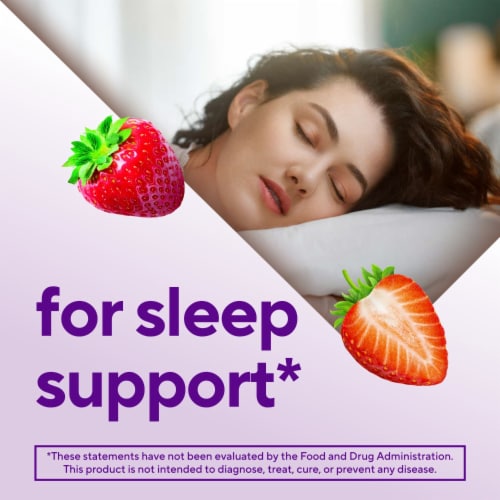 vitafusion Max Strength Melatonin Strawberry Flavored Sleep Support Gummy Supplement 10mg Perspective: left