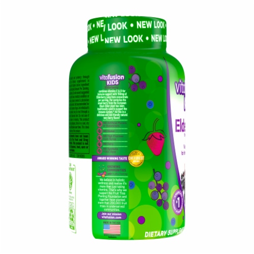 Vitafusion Kids™ Elderberry Immune Support Dietary Supplement Gummies Perspective: left