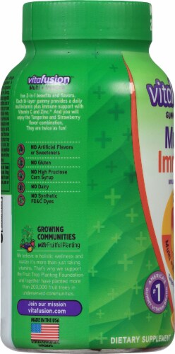 Vitafusion™ Tangerine + Strawberry Multi+ Immune Gummies Perspective: left