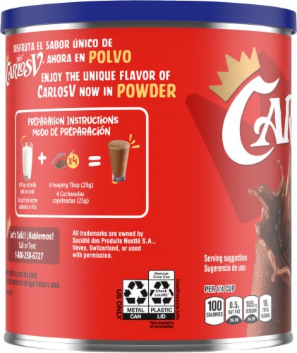 Nestle® Carlos V® Chocolate Powder Drink Mix Perspective: left
