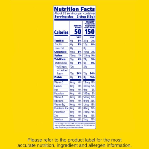 Nesquik Strawberry Flavor Powder Drink Mix Canister Perspective: left