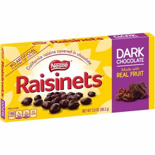 Raisinets® Dark Chocolate Covered Raisins Theater Box Perspective: left