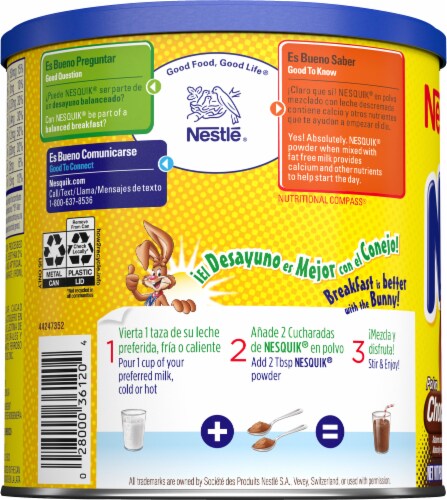 Nesquik® Chocolate Powder Drink Mix Canister Perspective: left