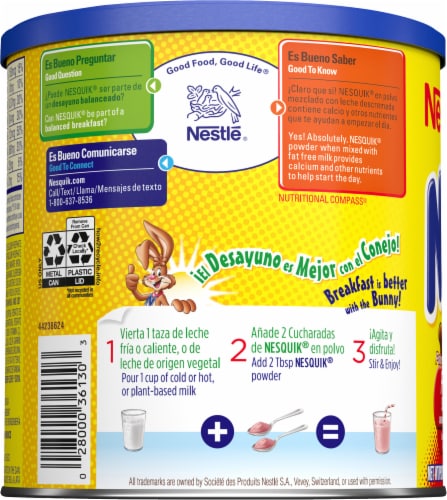 Nesquik® Strawberry Flavor Drink Mix Perspective: left