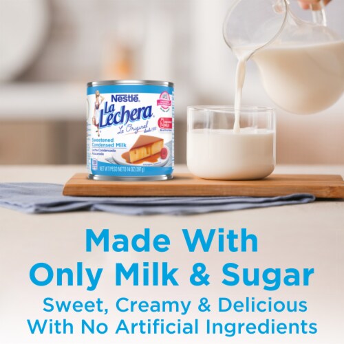 Nestle La Lechera Sweetened Condensed Milk Perspective: left