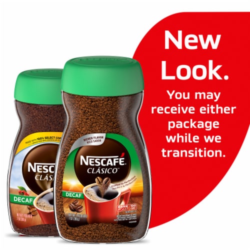 NESCAFÉ CLÁSICO Decaf Dark Roast Instant Coffee Perspective: left