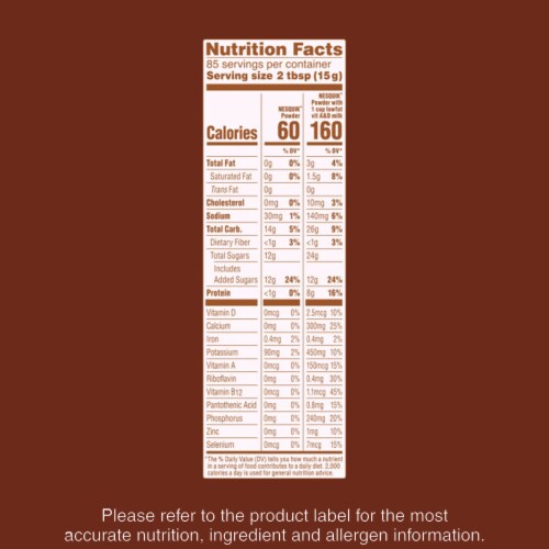 Nesquik Chocolate Flavored Powder Drink Mix Perspective: left