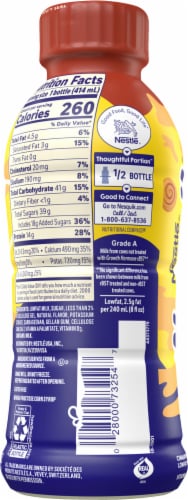 Nestle® Nesquik® DJ Khaled Cinnamon Bun 1% Milk Bottle Perspective: left