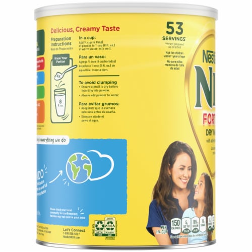 NIDO® Fortificada Dry Whole Milk Powdered Drink Mix Perspective: left