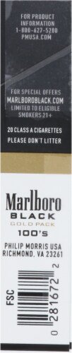 Marlboro Black Gold 100's Cigarettes Perspective: left