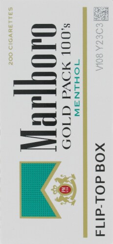 Marlboro Menthol Gold 100s Cigarettes Perspective: left